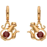 Gaya Oorbellen rose-goud / donkerrood