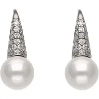 NAEMI Oorbellen zilver / parelwit
