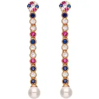 NAEMI Oorbellen saffier / goud / pink / wit