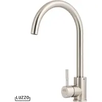 Luzzo lesina keuken­ mengkraan brushed steel – hoog model ronde uitloop 100%