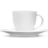 Lubiana Victoria Kop in Schotel 200ml - Vierkante Porseleinen Koffiekop