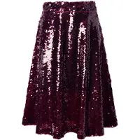 Miamoda - Dames - Midirok A-lijn transparant met paillettenmotief - Fluweelrood - Maat 52