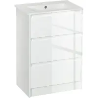 Kleankin -Badkamermeubel-Spaanplaat-61x37x88cm-Wit