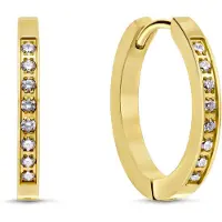 CO88 Collection 8CE-70586 - Oorringen met Witte Zirkonia steentjes – Goudkleurig – Dames Oorbellen