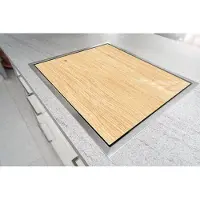 TMK - Glazen Snijplank - Afdekplaat Kookplaat - 52x30 cm - Houtlook - Gehard Glas - Inductie Beschermer