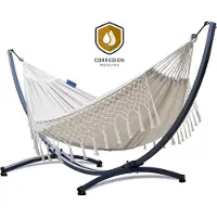 Potenza Hangmat met Standaard 2 Persoons PREMIUM – Verhoogde, Stevige & WEERBESTENDIGE Constructie | Comfortabele Hangmat | Max. Belast. 220 kg – Grande Premium Santia