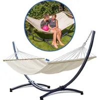 Potenza Hangmat met Standaard en Spreidstok – 2 Persoons – Extra Stabiel Frame tot 220 kg – Duurzame Hangmatset –Grande Roma