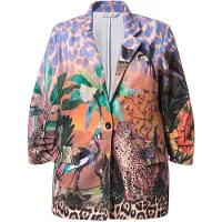 Miamoda - Dames - Scuba-blazer classic fit safariprint - Zacht amber - Maat 46