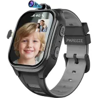 Phreeze Smartwatch Kinderen - GPS Horloge Kind - Kinderhorloge voor Jongen en Meisje - Waterdicht - 4G - Met Simkaart - Belfunctie - Video - Bellen - Spelletjes - Stappenteller - Alarmen - SOS - Zwart