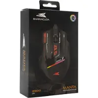 Baracuda Gamingmuis MANTA, 8D, 12800 dpi,Zwart (BGM-041), Muis, Zwart