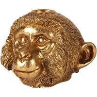 Baroque - Kandelaar - Kandelaar Aap 9 cm - Goud - Resin - 10.5x11.5x9 - Polyresin