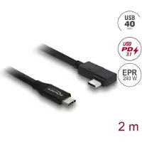 DeLOCK Coaxial USB 40 Gbps cable angled left / right USB PD 3.1 240 W 2 m