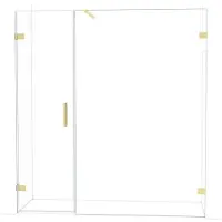 Maxaro Diamond Douchedeur | 185 cm Lichtgoud Helder glas Draaideur