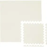 LittleTom Kinder Speelmat Beige - 4 Delen van 50 x 50 cm - EVA Puzzelmat 100x100 cm - Vloermat Kruipmat