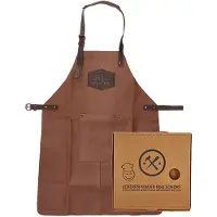 Hide & Stitches Leren Barbecue / Grill Schort - BBQ Schort voor Kinderen - Kookschort voor Kids - Cognac - 100% Leer