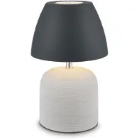 Briloner Cera – Tafellamp oplaadbaar – draadloos – voor binnen en buiten – dimbaar – oplaadbare accu – keramiek – antraciet grijs – Ø14 x 36 cm