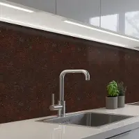 KitchenYeah Keuken achterwand 500x60 cm - Spatscherm zelfklevend Donkerbruin - Muur - Roest print - Muurbeschermer - Spatwand fornuis