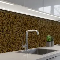 KitchenYeah Keuken achterwand 400x80 cm - Spatscherm zelfklevend Bruin - Vlekken - Graniet print - Muurbeschermer - Spatwand fornuis