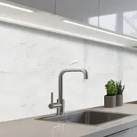 KitchenYeah Keuken achterwand 150x60 cm - Spatscherm zelfklevend Pleisterlaag - Verf - Wit - Beschadigd - Muurbeschermer - Spatwand fornuis