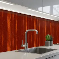 KitchenYeah Keuken achterwand 350x60 cm - Spatscherm zelfklevend Oranje - Rood - Roest print - Metaal - Muurbeschermer - Spatwand fornuis
