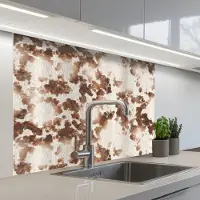 KitchenYeah Keuken achterwand 100x80 cm - Spatscherm zelfklevend Roest - Bruin - Vlekken - Metaal - Muurbeschermer - Spatwand fornuis