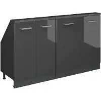 Vicco R-Line Keukenkast voor schuine wand – 140 cm Set van 2 Antraciet hoogglans/antraciet
