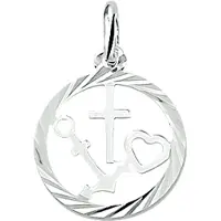 The Jewelry Collection hanger geloof, hoop en liefde gediamanteerd zilver wit 1005375