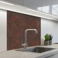 KitchenYeah Keuken achterwand 80x80 cm - Spatscherm zelfklevend Patroon - Geometrisch - Bruin - Roest print - Muurbeschermer - Spatwand fornuis