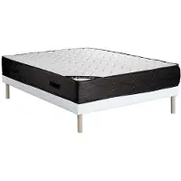 Vente-unique Set 140 x 190 cm gewatteerde bedbodem + matras met pocketveren en 7 zones met vormgeheugen - MERISI van YSMÉE