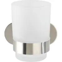 Wenko Turbo-Loc Tandenborstelbeker Orea Uno RVS mat - Tandenborstelhouder - Bevestigen zonder boren - Zelfklevend - 10 jaar garantie