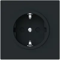 Busch-Jaeger SCHUKO stopcontact, Safety+, zwart, mat, 1 stuk.
