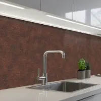 KitchenYeah Keuken achterwand 400x80 cm - Spatscherm zelfklevend Roest - Bruin - Rood - Muurbeschermer - Spatwand fornuis