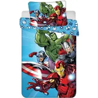Jerry Fabrics Marvel Avengers peuterdekbedovertrek lichtblauw 100 x 135 cm 40 x 60 cm