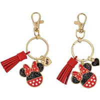 Peers Hardy Minnie Mouse Red, Black and Gold BFF Keyring Set