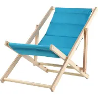 Kadax Ligstoel, strandstoel van hout, ligbed tot 120 kg, ligstoel van beukenhout, houten klapstoelen, strandstoel, klapstoel voor strand, houten ligstoel (zonder hoofdsteun, blauw)