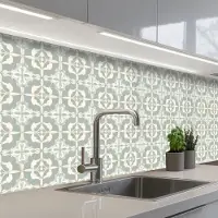 KitchenYeah Keuken achterwand 200x60 cm - Spatscherm zelfklevend Klassiek - Pastel - Bloemaccent - Muurbeschermer - Spatwand fornuis