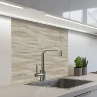KitchenYeah Keuken achterwand 80x80 cm - Spatscherm zelfklevend Steen - Beige - Textuur - Muurbeschermer - Spatwand fornuis