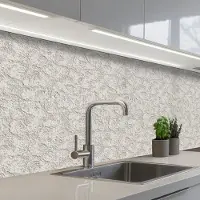 KitchenYeah Keuken achterwand 150x80 cm - Spatscherm zelfklevend Grijs - Steen - Muur - Muurbeschermer - Spatwand fornuis