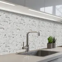 KitchenYeah Keuken achterwand 500x60 cm - Spatscherm zelfklevend Versleten - Pleisterlaag - Barsten - Muurbeschermer - Spatwand fornuis
