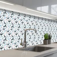 KitchenYeah Keuken achterwand 400x60 cm - Spatscherm zelfklevend Klein - Oceaan - Walvissen - Octopus - Muurbeschermer - Spatwand fornuis