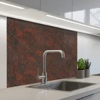 KitchenYeah Keuken achterwand 100x80 cm - Spatscherm zelfklevend Patroon - Roest print - Bruin - Muurbeschermer - Spatwand fornuis