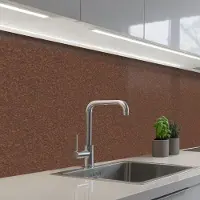 KitchenYeah Keuken achterwand 500x80 cm - Spatscherm zelfklevend Ruw - Roest print - Rood - Muurbeschermer - Spatwand fornuis