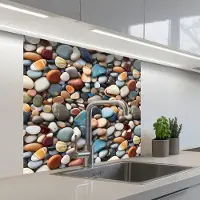KitchenYeah Keuken achterwand 80x80 cm - Spatscherm zelfklevend Kleuren - Strepen - Kiezels - Muurbeschermer - Spatwand fornuis