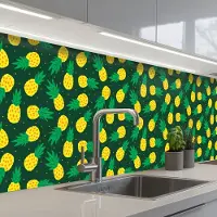 KitchenYeah Keuken achterwand 300x60 cm - Spatscherm zelfklevend Donkergroen - Ananas - Bladeren - Muurbeschermer - Spatwand fornuis