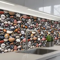 KitchenYeah Keuken achterwand 250x80 cm - Spatscherm zelfklevend Natuur - Kleuren - Stenen - Muurbeschermer - Spatwand fornuis
