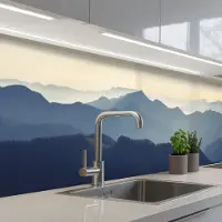 KitchenYeah Keuken achterwand 200x80 cm - Spatscherm zelfklevend Landschap - Bergen - Groen - Natuur - Muurbeschermer - Spatwand fornuis