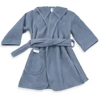 Funnies Badjas Junior Katoen Grey - blue Maat 98 - 104 - 110 - Badjas Uni Line, lichtblauw 4-6j