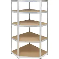 Toolcraft KPW77 Stellingkast hoekmodule 175 kg (b x h x d) 70 x 1.8 x 70 cm Metaal, MDF Verzinkt, Zilver Hout