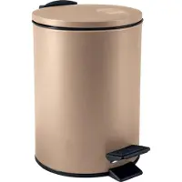Spirella Pedaalbak 3L - ADELAR - Adelar Pedaalbak 3L - Softclose Prullenbak met Uitneembare Binnenemmer - Mat Staal - 16.8 x H 25 cm - Cappuccino