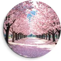 KitchenArt - Blossom Avenue - Muurcirkel Binnen - ø 100 cm - Wandcirkel - Mét Ophangsysteem - Wanddecoratie - Muurdecoratie